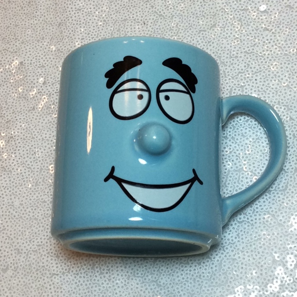 Get well soon, blue man mug with raised nose